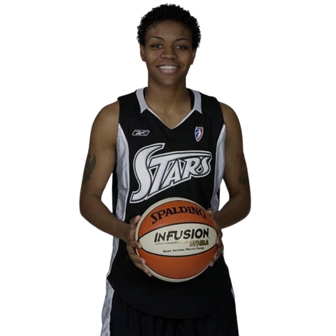 Toccara Williams in her San Antonio Silver Stars jersey